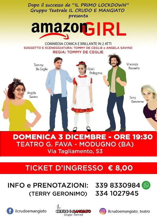 La commedia teatrale comica AMAZON GIRL sbarca a Modugno