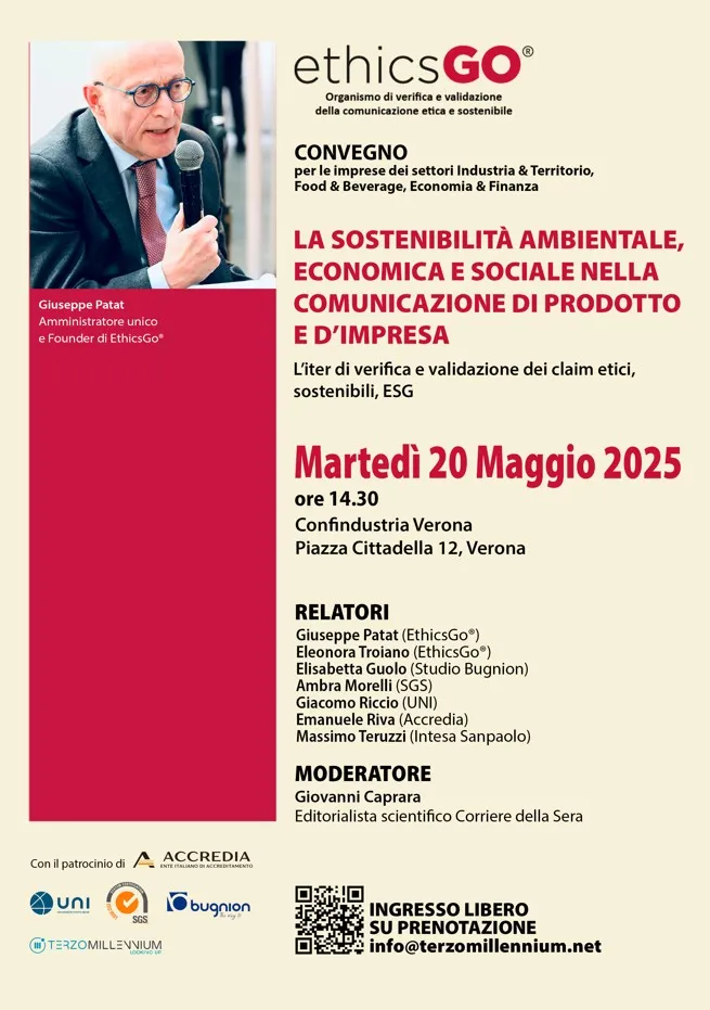 LA SOSTENIBILITÀ AMBIENTALE, ECONOMICA E SOCIALE NELLA COMUNICAZIONE DI PRODOTTO E D’IMPRESA L’iter di verifica e validazione dei claim etici, sostenibili, ESG