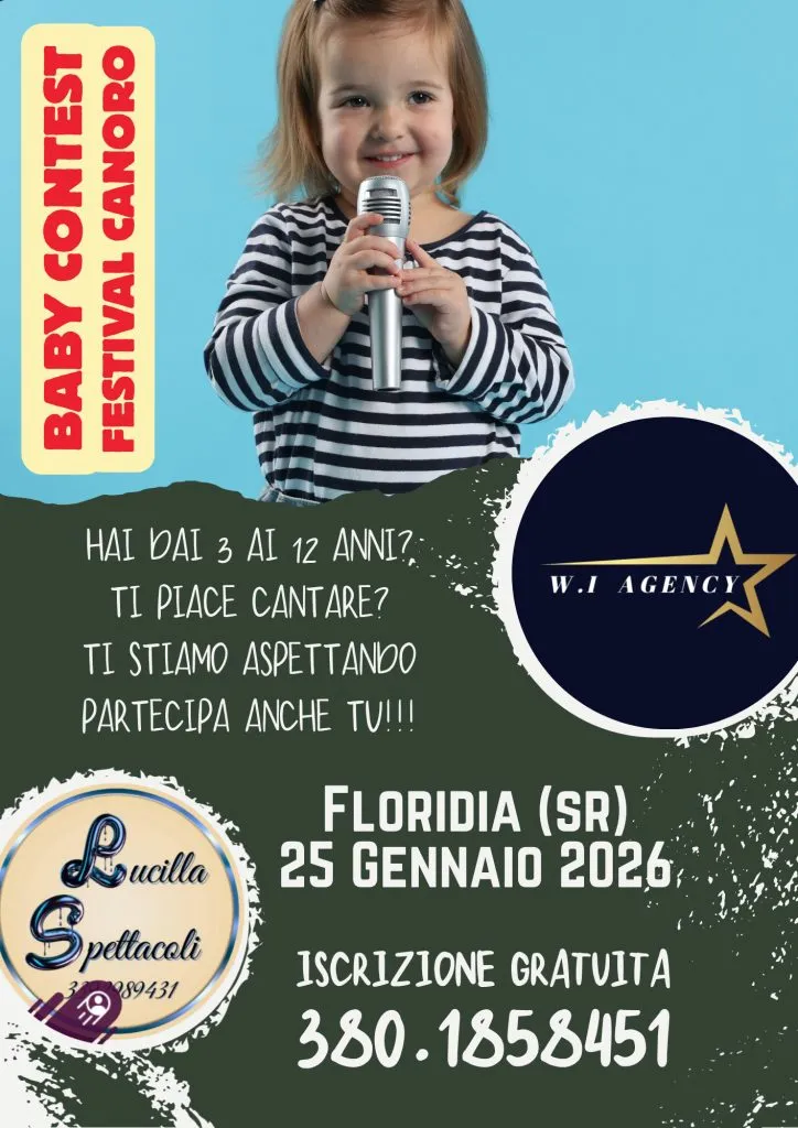 W.I Agency Siracusa Presenta Baby Contest 2026 – Festival Canoro