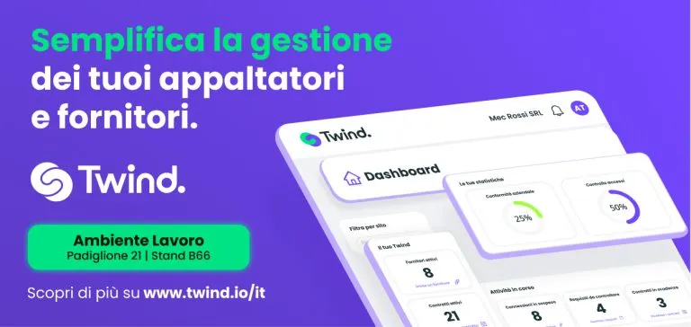 Twind ad Ambiente Lavoro 2026: digitalizzazione e intelligenza artificiale al centro della nuova gestione di appaltatori e fornitori